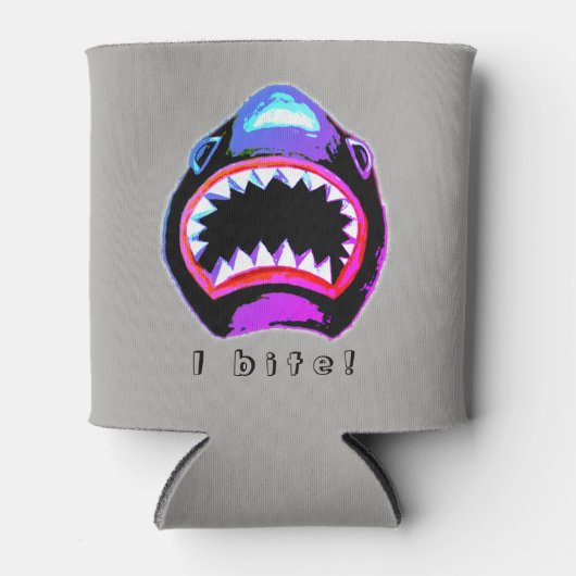 Shark Waterverf Roze Paarse illustratie Blikjeskoeler (Voorkant)