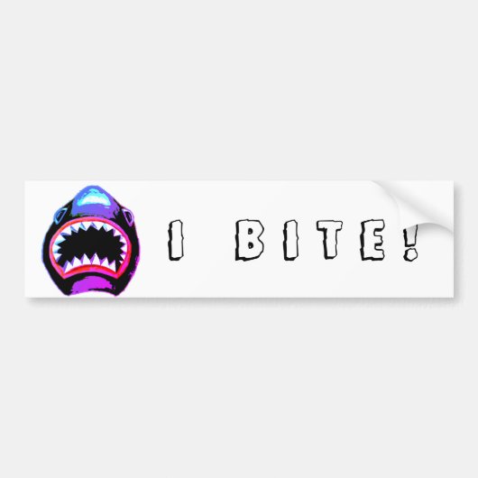 Shark Waterverf Roze Paarse illustratie Bumpersticker (Voorkant)