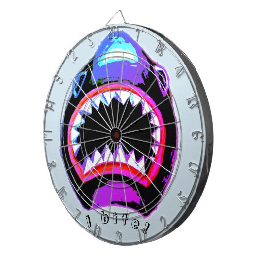 Shark Waterverf Roze Paarse illustratie Dartbord (Voorkant Rechts)