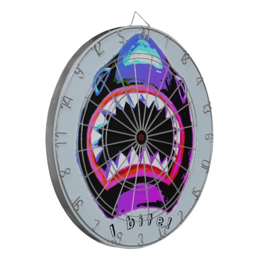 Shark Waterverf Roze Paarse illustratie Dartbord (Voorkant Links)