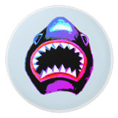 Shark Waterverf Roze Paarse illustratie Keramische Knop (Voorkant)