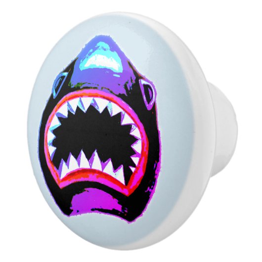 Shark Waterverf Roze Paarse illustratie Keramische Knop (Rechts)