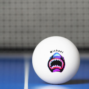 Shark Waterverf Roze Paarse illustratie Pingpongbal