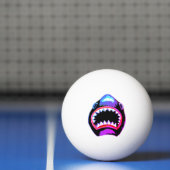 Shark Waterverf Roze Paarse illustratie Pingpongbal (Net)
