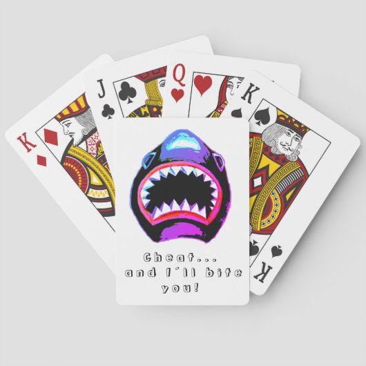 Shark Waterverf Roze Paarse illustratie Pokerkaarten (Achterkant)
