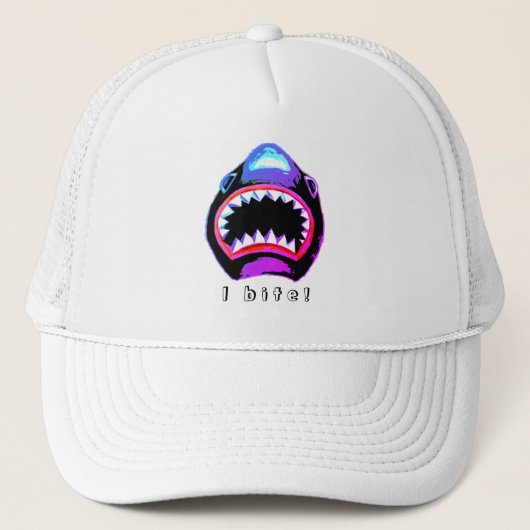 Shark Waterverf Roze Paarse illustratie Trucker Pet (Voorkant)
