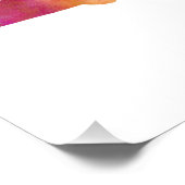 Shark Waterverf Silhouette Pink Yellow Sharks Foto Afdruk (Hoek)