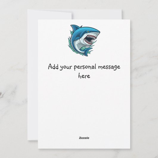 Shark wave aangepaste Verjaardag Kaart (Achterkant)
