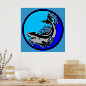 Shark Waves Poster (Keuken)