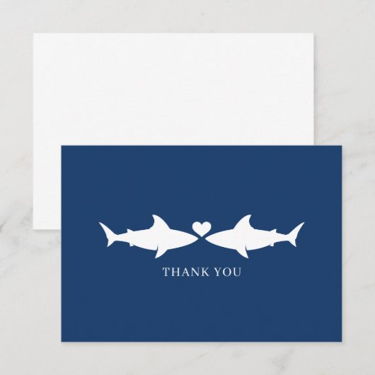 Shark Wedding Bedankkaart (Voorkant / Achterkant)