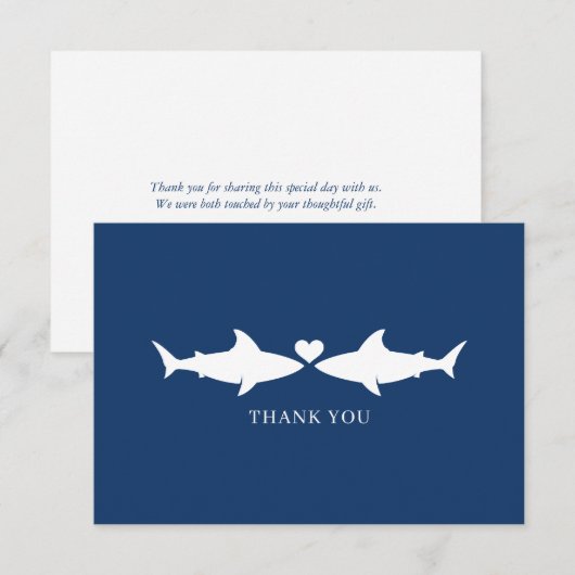 Shark Wedding Hartelijk dank Bedankkaart (Voorkant / Achterkant)