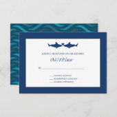 Shark Wedding RSVP Enclosure Card Informatiekaartje (Voorkant / Achterkant)