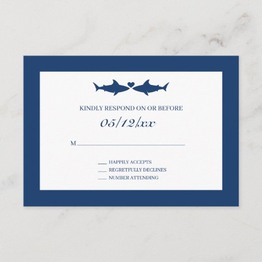 Shark Wedding RSVP Enclosure Card Informatiekaartje (Voorkant)