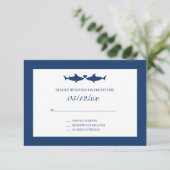 Shark Wedding RSVP Enclosure Card Informatiekaartje (Staand voorkant)