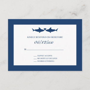 Shark Wedding RSVP Enclosure Card Informatiekaartje