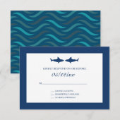 Shark Wedding RSVP Enclosure Card Informatiekaartje (Voorkant / Achterkant)