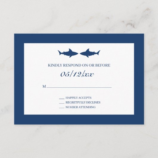 Shark Wedding RSVP Enclosure Card Informatiekaartje (Voorkant)