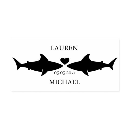 Shark Wedding Rubber Stamp Rubberstempel (Afrduk)