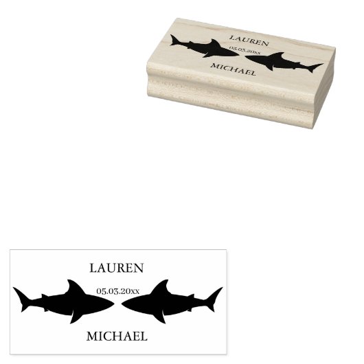 Shark Wedding Rubberstempel (Gestempeld)