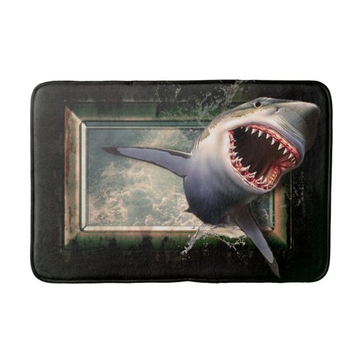 shark week beet nautical marine badkamer mat (Voorkant)