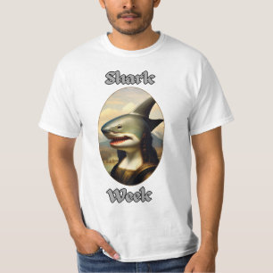 Shark week mona lisa t-shirt