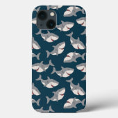 Shark Week Pattern Iphone Case Hoesje (Achterkant)
