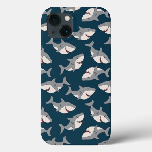 Shark Week Pattern Iphone Case Hoesje (Achterkant)