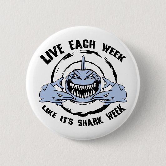 Shark Week Ronde Button 5,7 Cm (Voorkant)