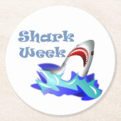 Shark Week Ronde Kartonnen Onderzetter (Voorkant)