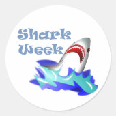 Shark Week Ronde Sticker (Voorkant)