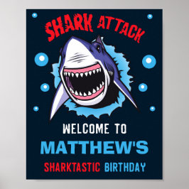 Shark-welkomstpartijteken Sharktastic party sign Poster