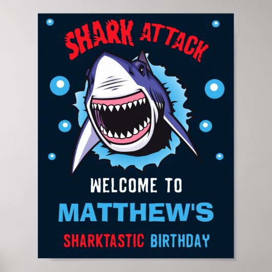Shark-welkomstpartijteken Sharktastic party sign Poster (Voorkant)