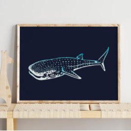 Shark Whale Print | Afdrukken van haaienwalvis
