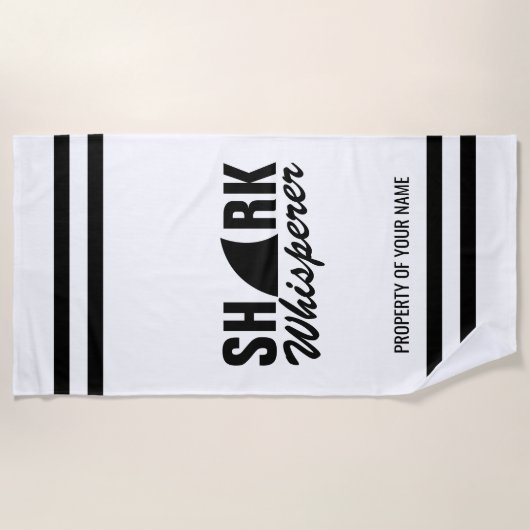 Shark whisperer grappige handdoek voor scuba-duike (Voorkant)