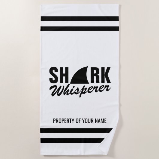 Shark whisperer grappige handdoek voor scuba-duike (Voorkant)