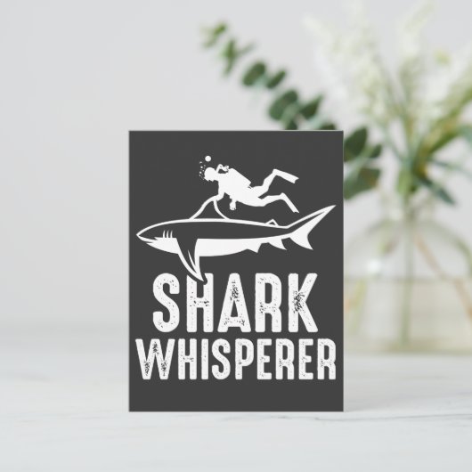 Shark Whisperer Scuba Diving Ocean Diver Briefkaart (Staand voorkant)