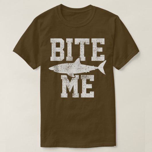 Shark White Tiger Bite Me Marine Biologist  T-shirt (Design voorkant)