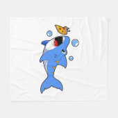 Shark with Pizza as Bait Fleece Deken (Voorkant (Horizontaal))