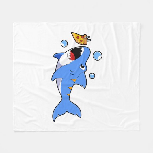 Shark with Pizza as Bait Fleece Deken (Voorkant (Horizontaal))