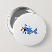 Shark with Pizza as Bait Ronde Button 7,6 Cm (Voorkant /achterkant)