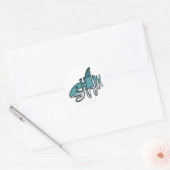 Shark Word Ronde Sticker (Envelop)