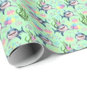 Shark Wrapping Paper in Green Cadeaupapier (Rol Hoek)