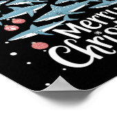 Shark Xmas Tree Sharks Kerstboom Vrolijke Dogma's Poster (Hoek)