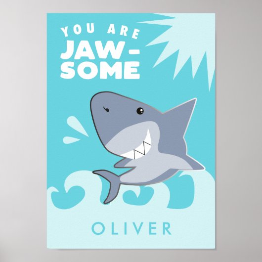 Shark You Are Jawsome Boys Room Poster (Voorkant)