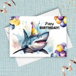 Shark Zee Life Great White Marine Happy Birthday Kaart