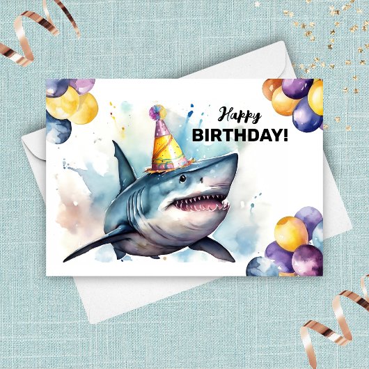 Shark Zee Life Great White Marine Happy Birthday Kaart