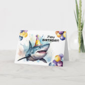 Shark Zee Life Great White Marine Happy Birthday Kaart (Voorkant)