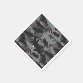 Shark Zwart & Blauwgroen Camouflage Patroon Papier Servet (Hoek)