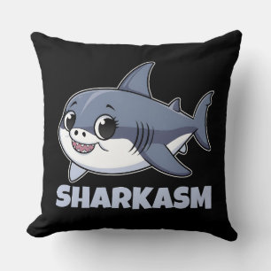 Sharkasm met haringhaai Baby Funny Pun Kussen