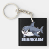 Sharkasm met haringhaai Baby Funny Pun Sleutelhanger (Voorkant)
